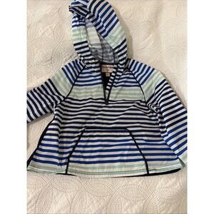 Hunter For Target Girls Pullover Windbreaker Jacket Blue/White Striped LG 10/12
